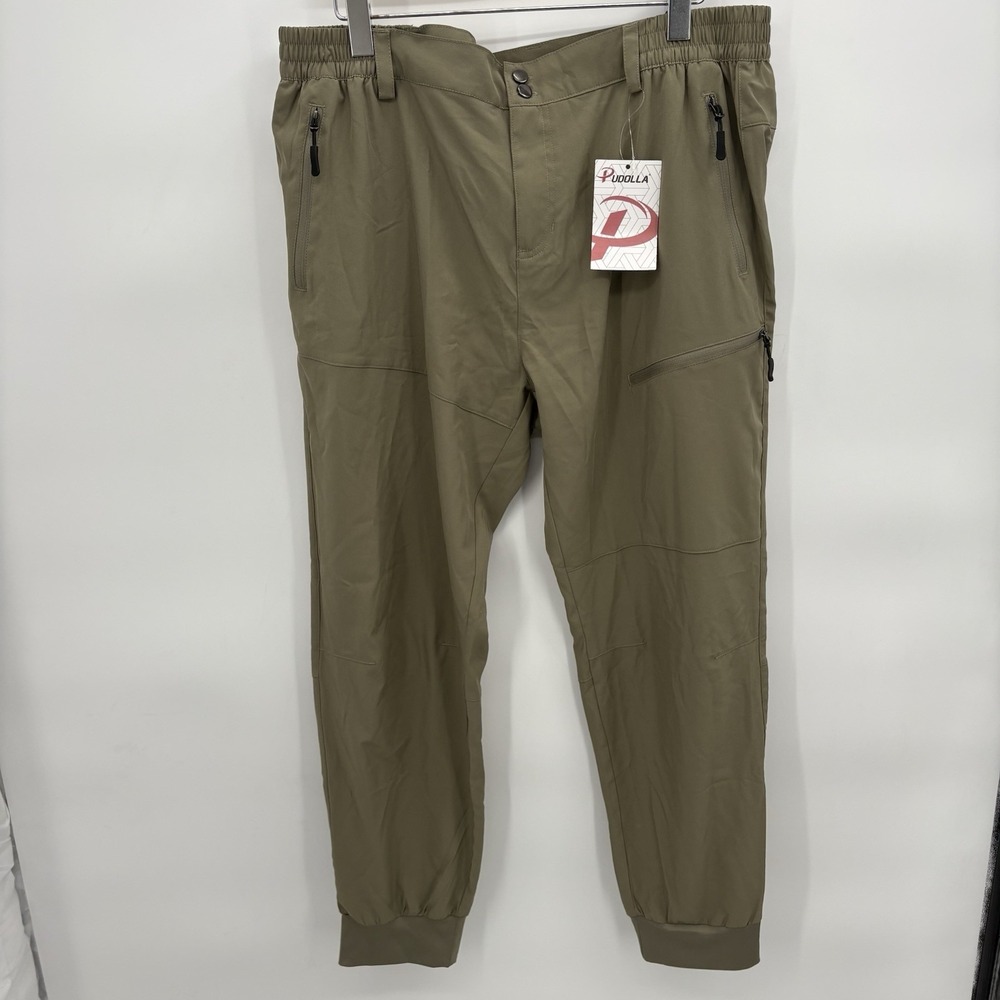 Pudolla Joggers Lightweight Hiking Cargo Pants Waterproof‎ Zip Pocket Womans 2X